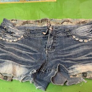 Wallflower Blue Jean Shorts with Studded Detail
